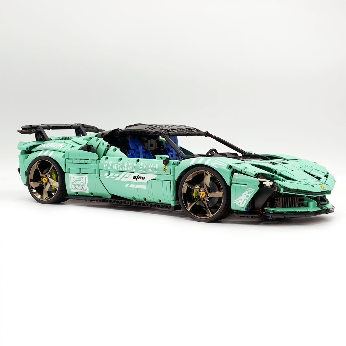 Trilumity Motorized Building Block Set: 1:8 Xx Track Hybrid Baked Enamel Mint Green Limited Color, The Ultimate Supercar, More Than 12 Features