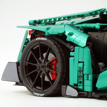 Trilumity Motorized Building Block Set: 1:8 The Ultimate Ajlani Drakuma | Customized Barrel-Plated Emerald V8 Concept Hypercar (3920+-Piece)