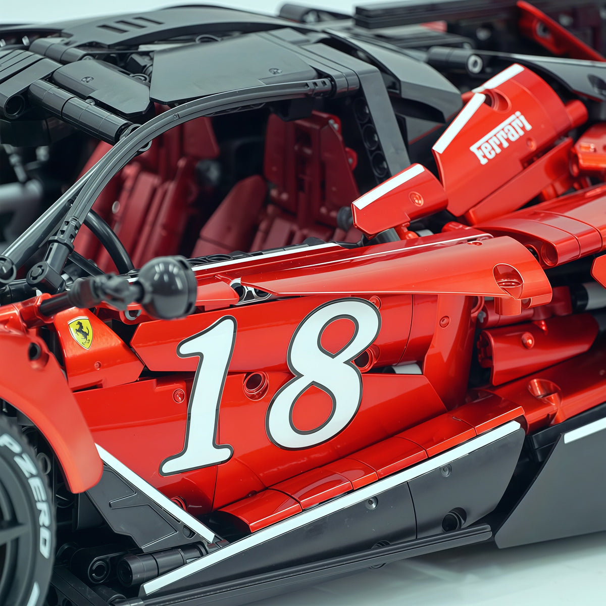 Trilumity Motorized Building Block Set: 1:8 The Ultimate Italian Hybrid Hypercar Evo | Pearl Red Painting Italian Flagship (4058Piece)