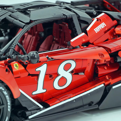 Trilumity Motorized Building Block Set: 1:8 The Ultimate Italian Hybrid Hypercar Evo | Pearl Red Painting Italian Flagship (4058Piece)