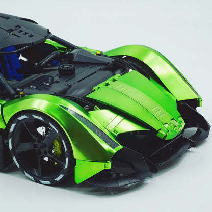 Trilumity Building Block Set: 1:8 Devel sixteen V16 | Neon Green Custom Edition | Officially licensed (4016Piece)