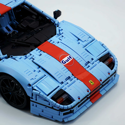 Trilumity Building Block Set: 1:8 The Ultimate 80s Turbo Icon Supercar, Gulf Blue Custom Edition (4026-Piece)