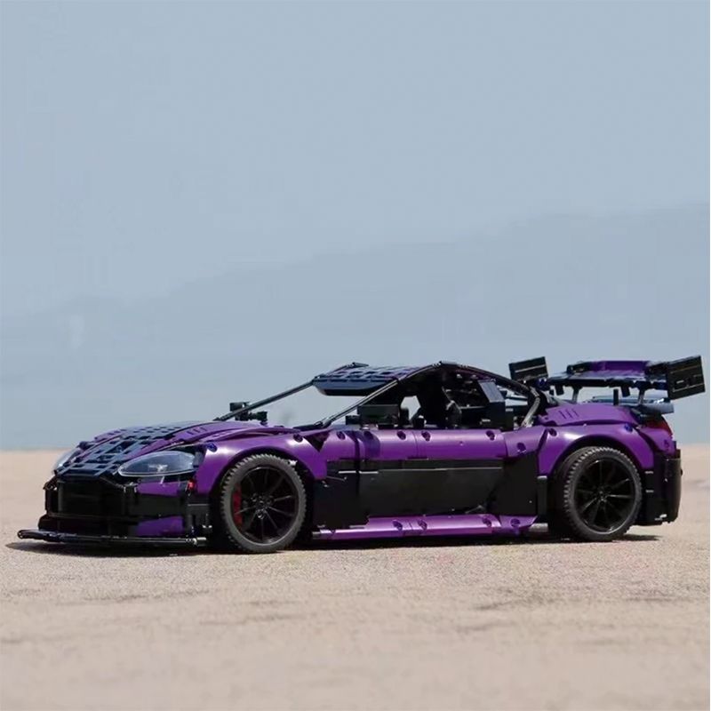 Trilumity Building Block Set: 1: 8 Aston Martin Vantage GT3 Supercar Set, Legendary Racing Dna | Jaw-Dropping Purple Finish (3850-Piece)