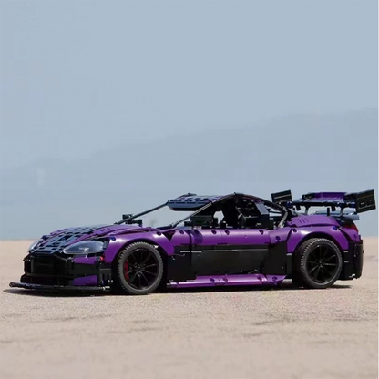 Trilumity Building Block Set: 1: 8 Aston Martin Vantage GT3 Supercar Set, Legendary Racing Dna | Jaw-Dropping Purple Finish (3850-Piece)