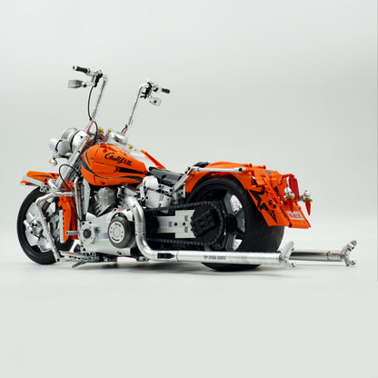 Trilumity Harley Heuer Fat Boy, Electroplating Body Building Block Set, 1:5 Scale, 2,392-Piece