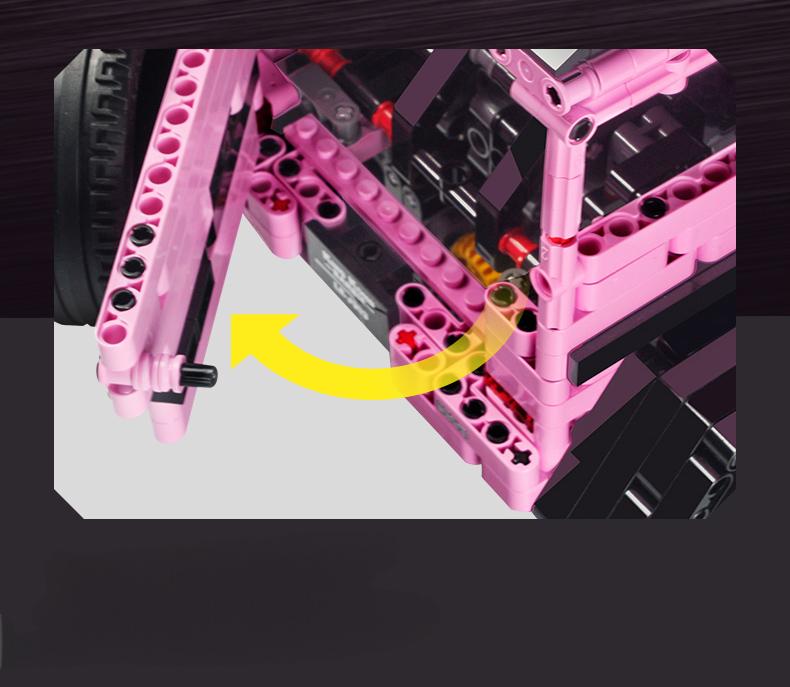 Trilumity Building Block Set: 1:8 Pink Mercedes-Benz G800 4×4 Squared Brabus (2687+Piece)