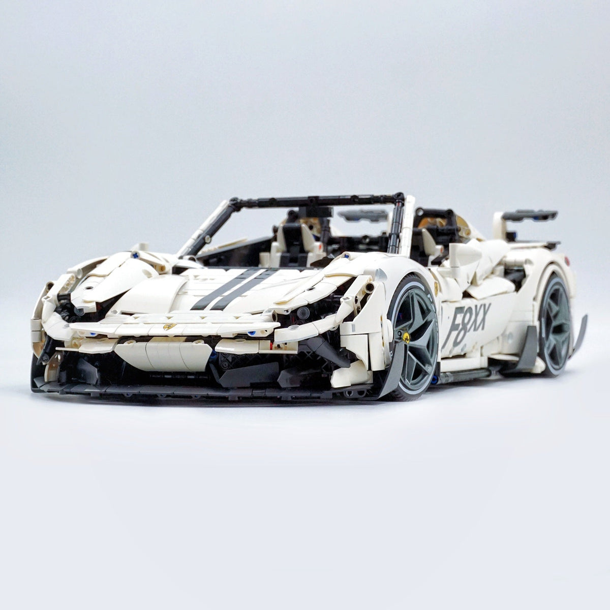 Trilumity Building Block Set: 1:8 The Ultimate Turbo V8 GT Convertible, White Goddess Custom Edition (3781-Piece)