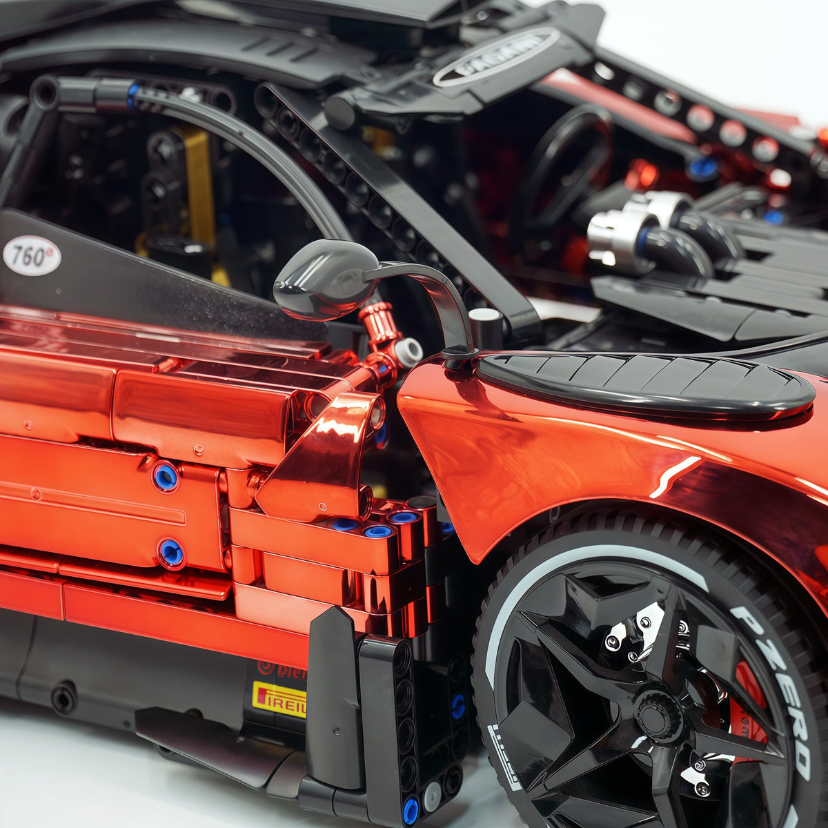 Trilumity Building Block Set: 1:8 Pagani Zonda R | Mirror Blood Red Paint Italian Hypercar (3300+-Piece)
