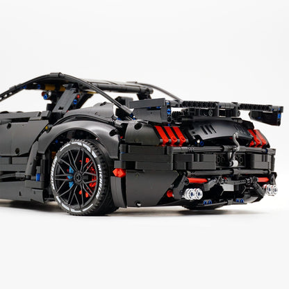 Trilumity Building Block Set: 1: 8 Ford Shelby Gt500, Matte Black Customized Version (3400Piece)