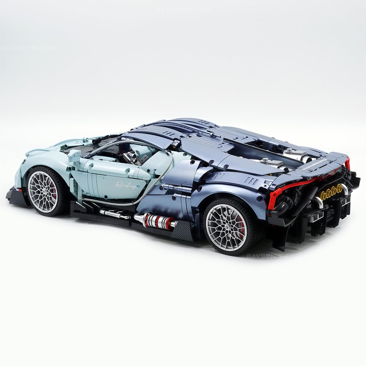 Trilumity Motorized Building Block Set: 1:8 French Hybrid V16 Hypercar | A Precision Blue Beast | Ultimate Collector's Item (3719-Piece)