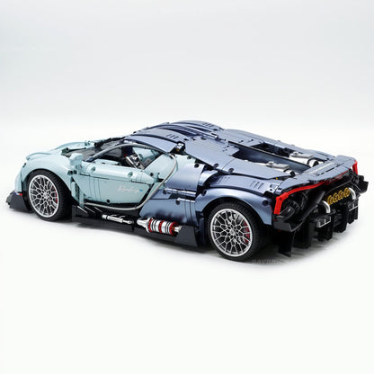 Trilumity Motorized Building Block Set: 1:8 French Hybrid V16 Hypercar | A Precision Blue Beast | Ultimate Collector's Item (3719-Piece)