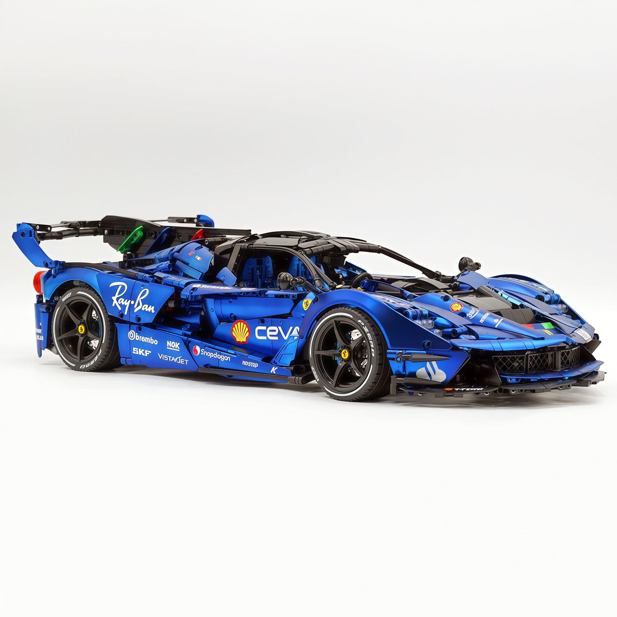 Trilumity Motorized Building Block Set: 1:8 The Ultimate Italian Hybrid Hypercar Evo | Matte Sapphire Blue Custom Edition (4058Piece)