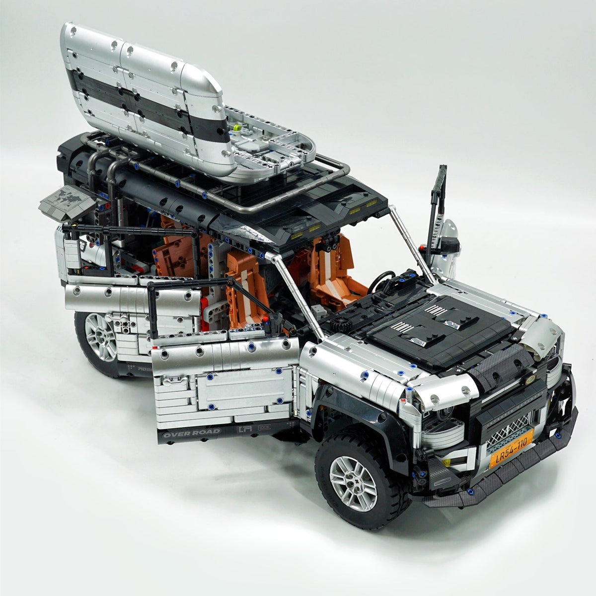 Trilumity Building Block Set: 1:8 Land Rover Defender 110 Silver Off-Road | Ultimate Detailed Set | Remote Controlled (5268-Piece)