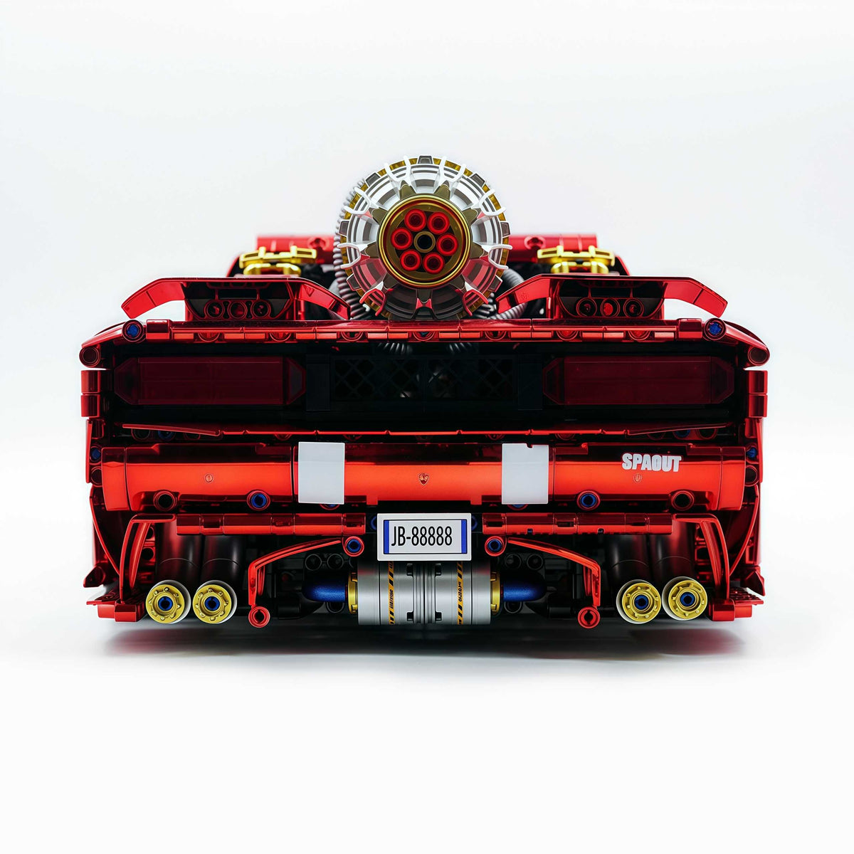 Trilumity Motorized Building Block Set: 1: 8 Dodge Challenger, Electroplating Mirror Red Customized Version (3751-Piece)