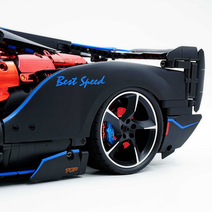 Trilumity Motorized Building Block Set: 1: 8 Woking Hypercar Track Focus, Aerodynamic Brilliance, Mirror Customized Edition (3862-Piece)