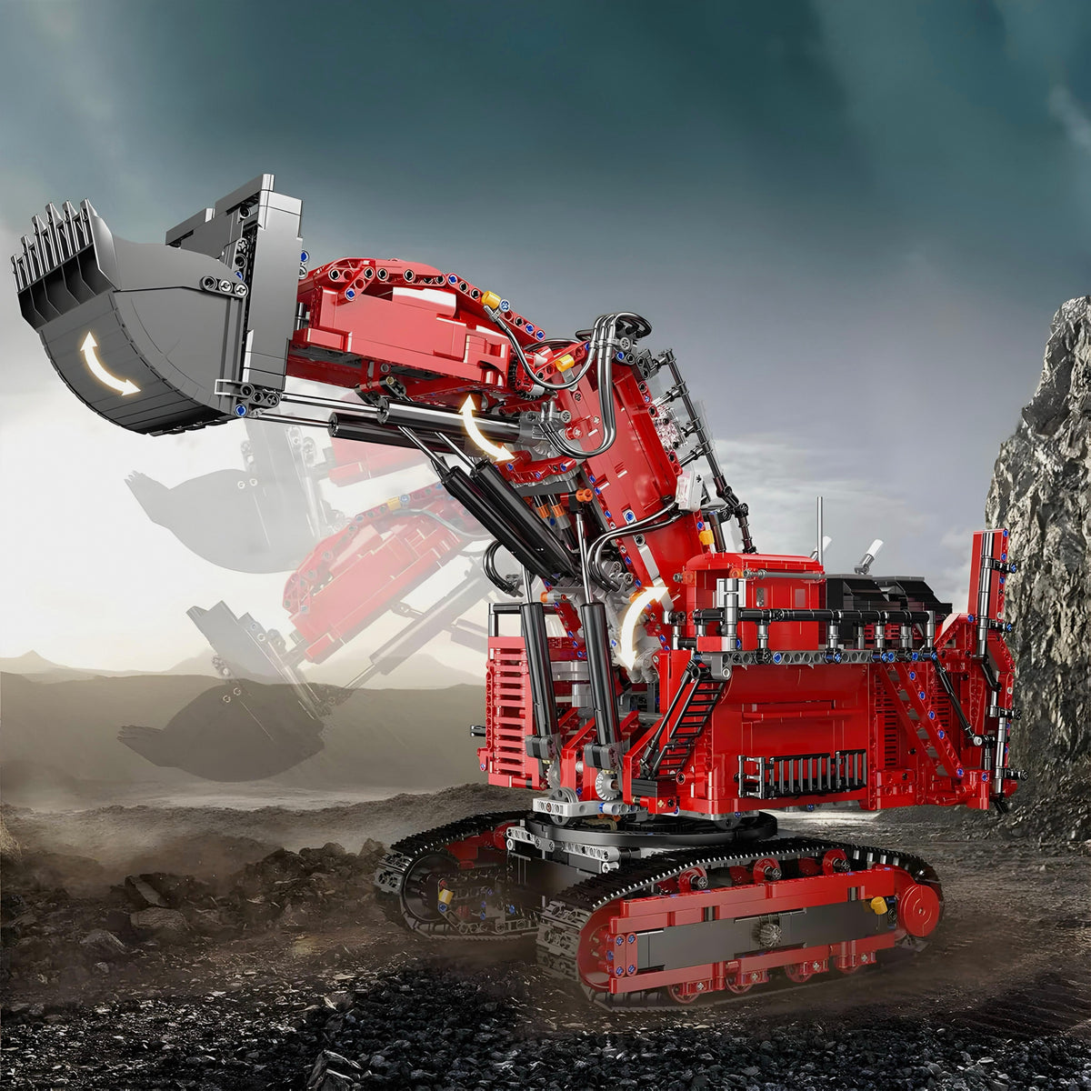 Trilumity Heavy Duty Excavator Building Block Set, Remote Control, 4,767-Piece