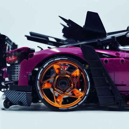 Trilumity Motorized Building Block Set: The Ultimate Turbocharged Italian Bull Jota V12 Hypercar (3950-Piece)