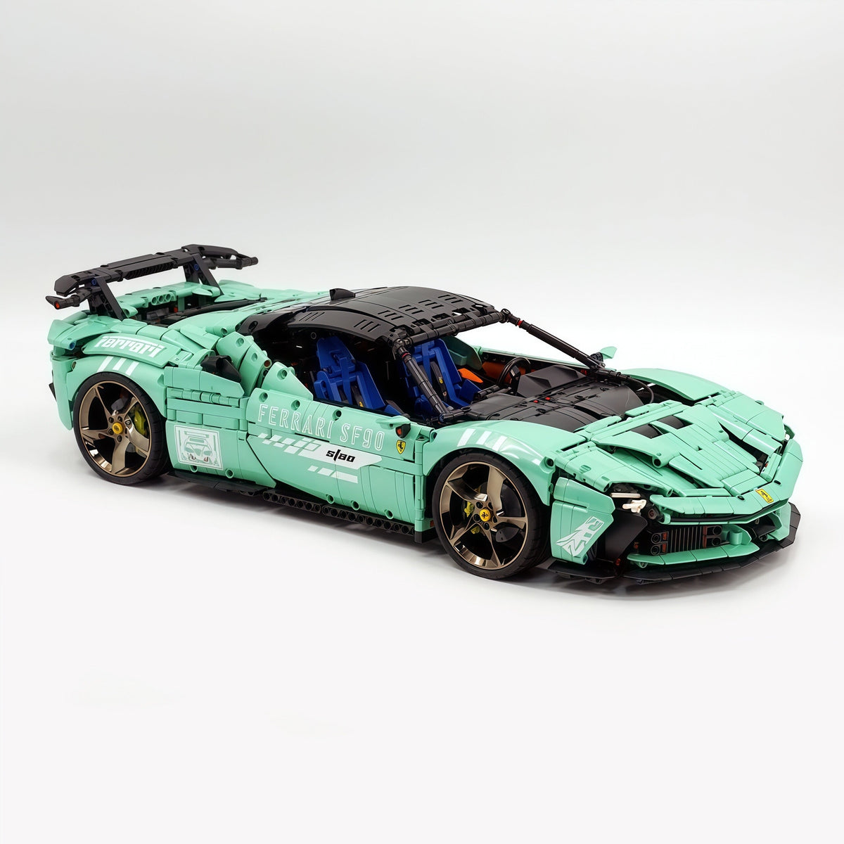 Trilumity Motorized Building Block Set: 1:8 Xx Track Hybrid Baked Enamel Mint Green Limited Color, The Ultimate Supercar, More Than 12 Features