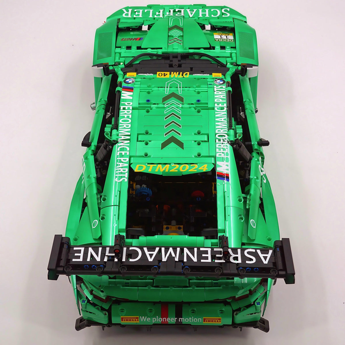 Trilumity Building Block Set: 1: 8 BMW M4 GT3 Building Set, Fully Detailed Simulation, Isle of Man Green Custom Edition (4556Piece)