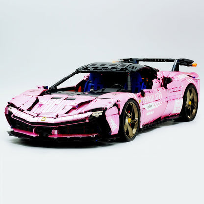 Trilumity Motorized Building Block Set: 1:8 Xx Track Hybrid Pink Plating Limited Color, The Ultimate Supercar, More Than 12 Features