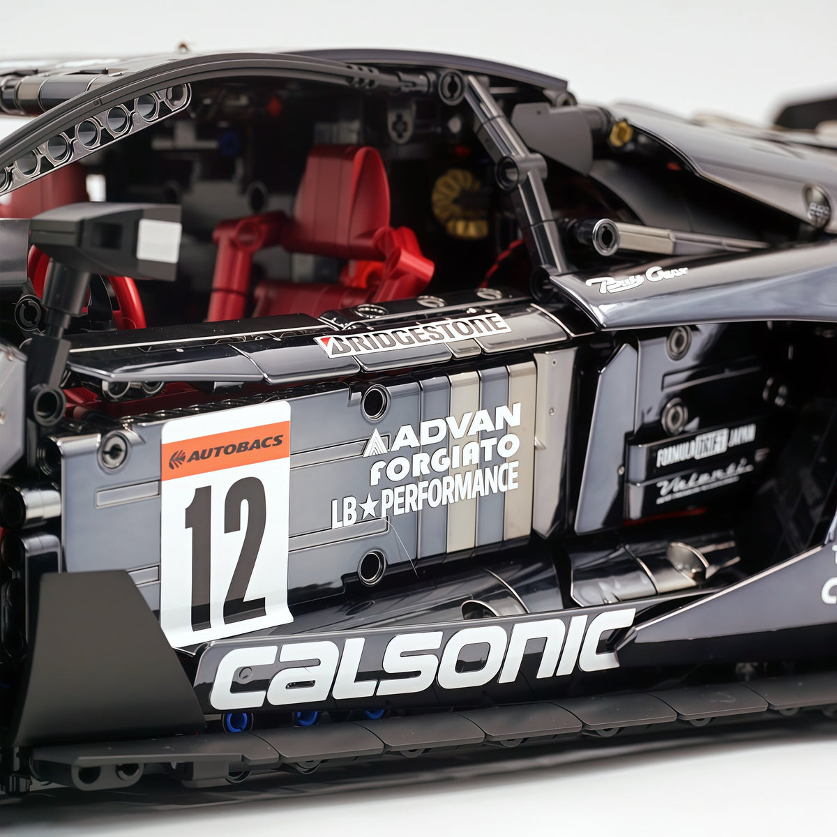 Trilumity Building Block Set: 1:8 Lamborghini Aventador Svj Lbwk | Electroplated Black Custom Bull Widebody Supercar