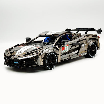 Trilumity Building Block Set: 1: 8 Corvette C8 Supercar Building Sets, Mirror electroplating Customized Edition (3788-Piece)