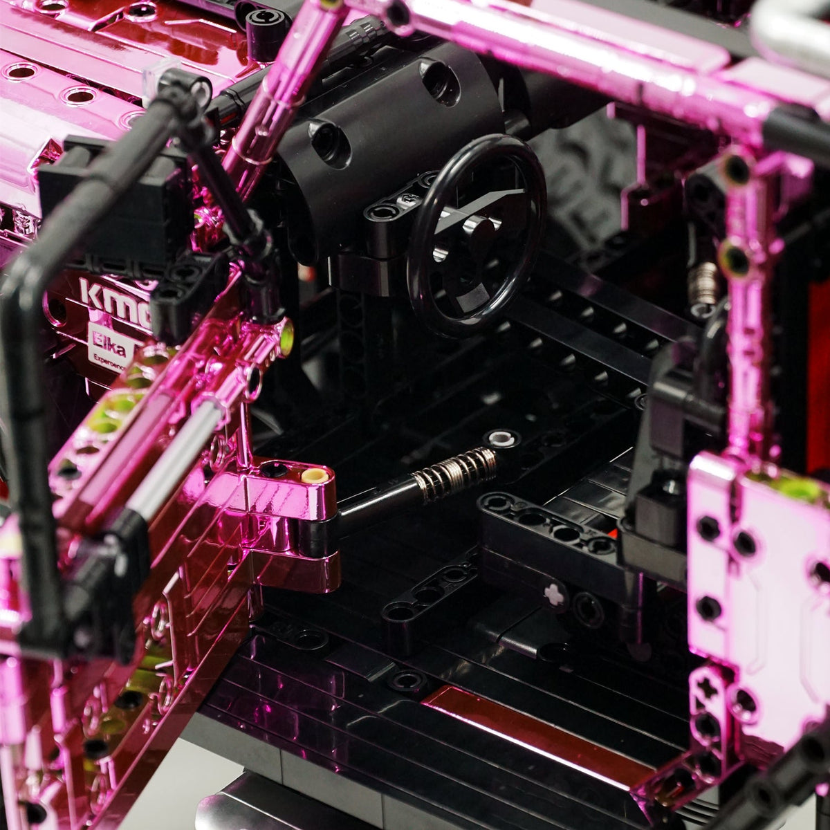 Trilumity Jeep Wrangler Off-Road Electroplating Pink Limited Edition Building Block Set, 1:6 Scale, Remote Control, 2,121-Piece