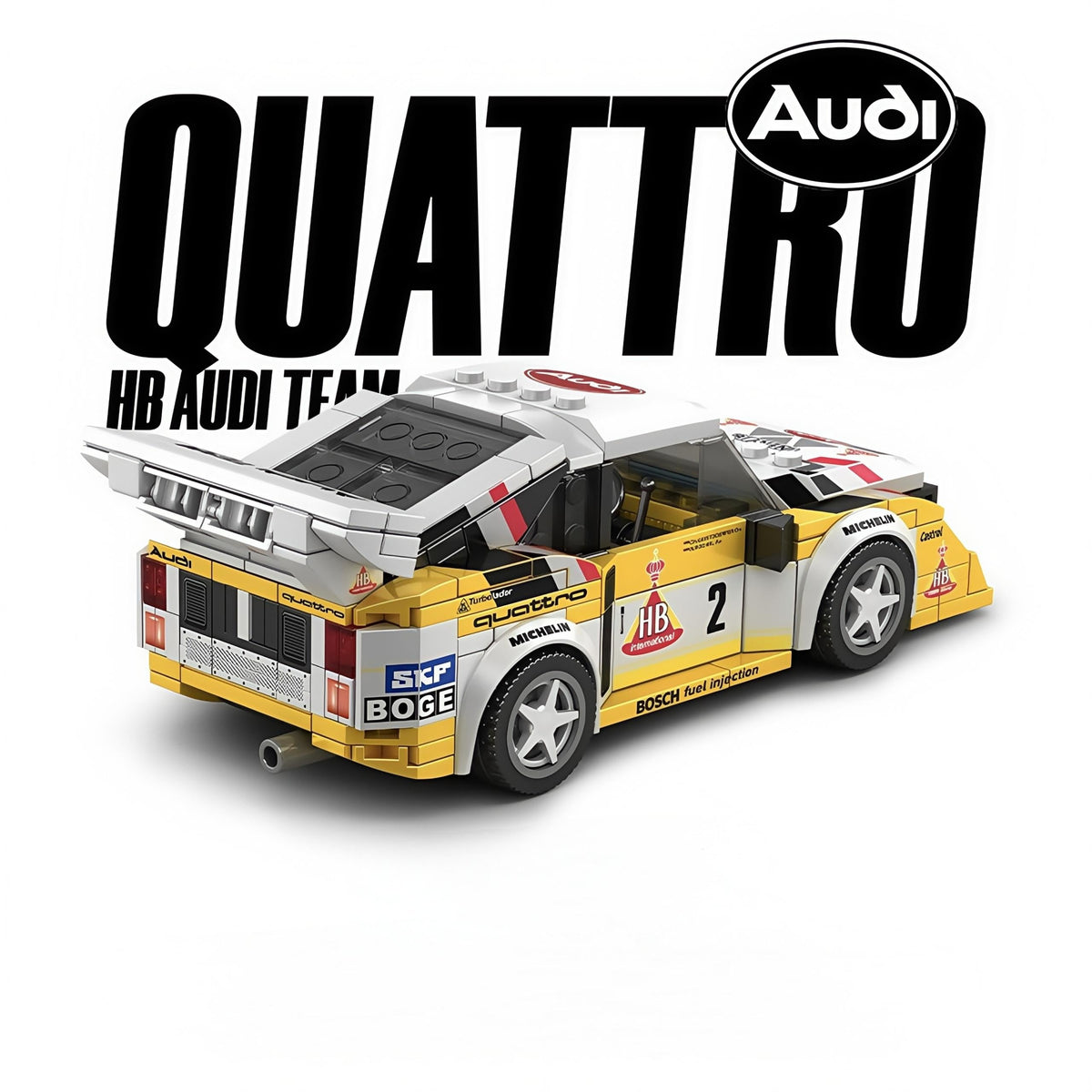 Trilumity Officially Licensed HB Audi WRC Team Building Block Set, 1:18 Scale, 1,362-Piece