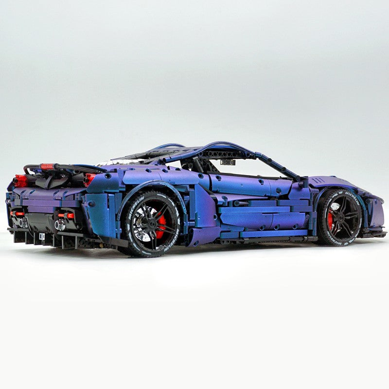 Trilumity Motorized Building Block Set: 1:8 The Ultimate Maranello V8 GT Supercar, GTR-style widebody kit and large rear wing (3237-Piece)