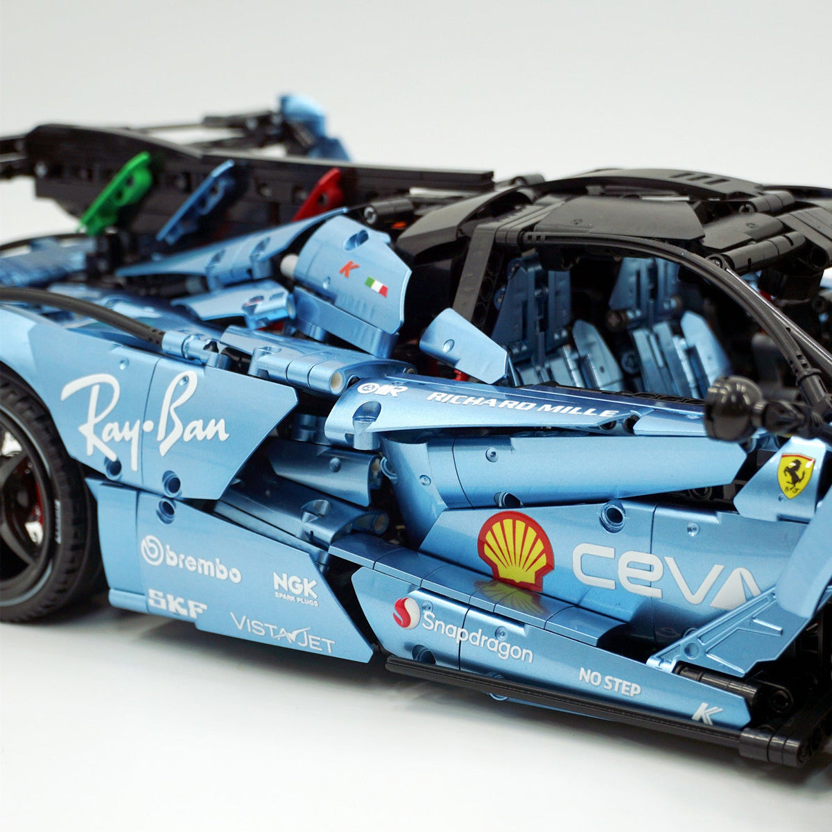 Trilumity Motorized Building Block Set: 1:8 The Ultimate Italian Hybrid Hypercar Evo | Customized Electroplating Tiffany Blue Italian Exotic