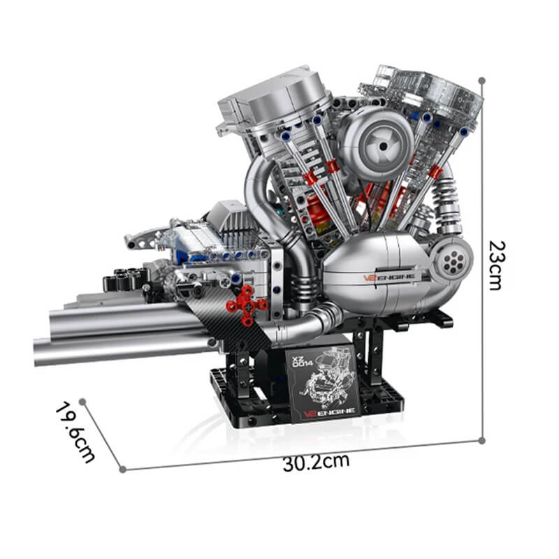 Trilumity Building Block Set: Motorised Harley Motorcycle V2 Engine(867Piece)