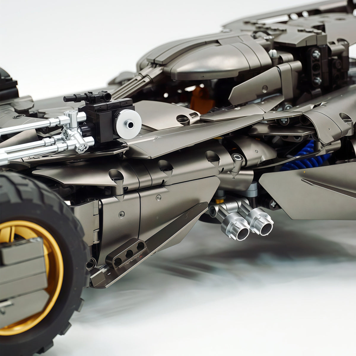 Trilumity Motorized Building Block Set: 1:8 Superhero Batman Car Set | Gun Gray Metallic Edition (2851-Piece)