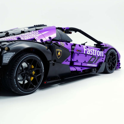 Trilumity Building Block Set: 1: 8 The Ultimate Italian Track-Only V12 Hypercar, Amethyst Limited Edition (4100+Piece)