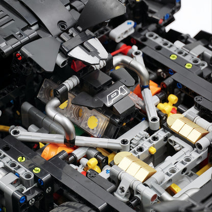 Trilumity Building Block Set: 1: 8 The Ultimate British Hybrid Hypercar | Matt Black Custom Edition(3893-Piece)