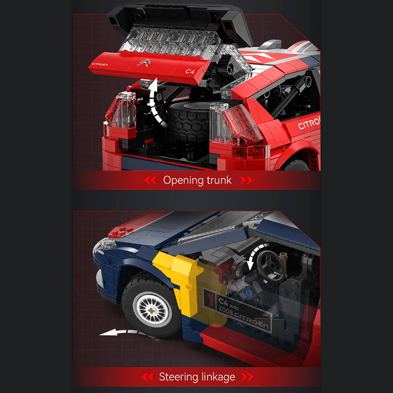 Trilumity Motorized Building Block Set: Remote Controlled 2008 Citroën C4 Wrc (1550+-Piece)