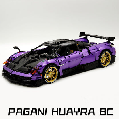 Trilumity Building Block Set: 1: 8 Pagani Huayra Bc Violet Paint finish Customized Ultimate Edition (4708-Piece)