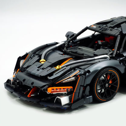 Trilumity Motorized Building Block Set: 1:8 McLaren Senna Black Knight Hypercar Limited Edition (3803-Piece)