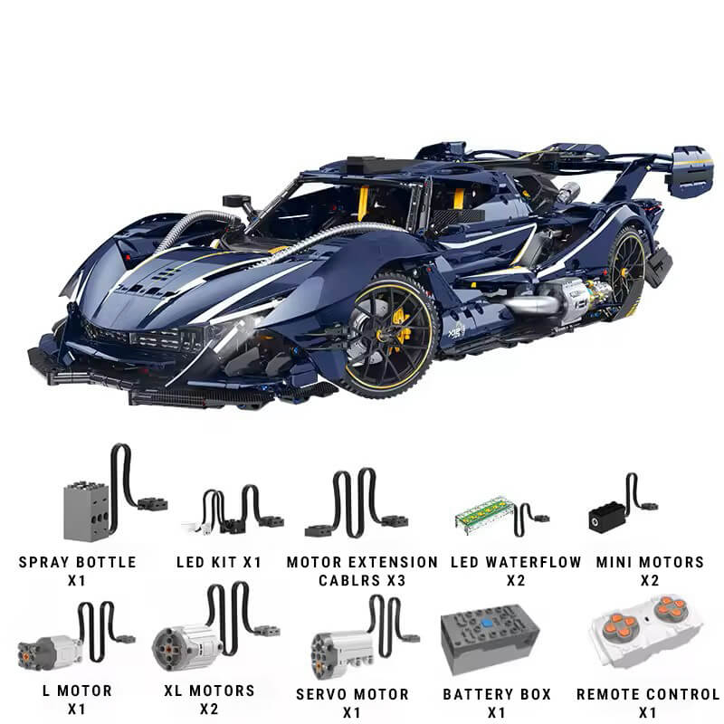Trilumity Building Block Set: 1:8 Apollo Ie Hypercar — Midnight Edition | Starry Blue Exterior (3656Piece)