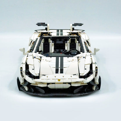 Trilumity Building Block Set: 1:8 The Ultimate Turbo V8 GT Convertible, White Goddess Custom Edition (3781-Piece)