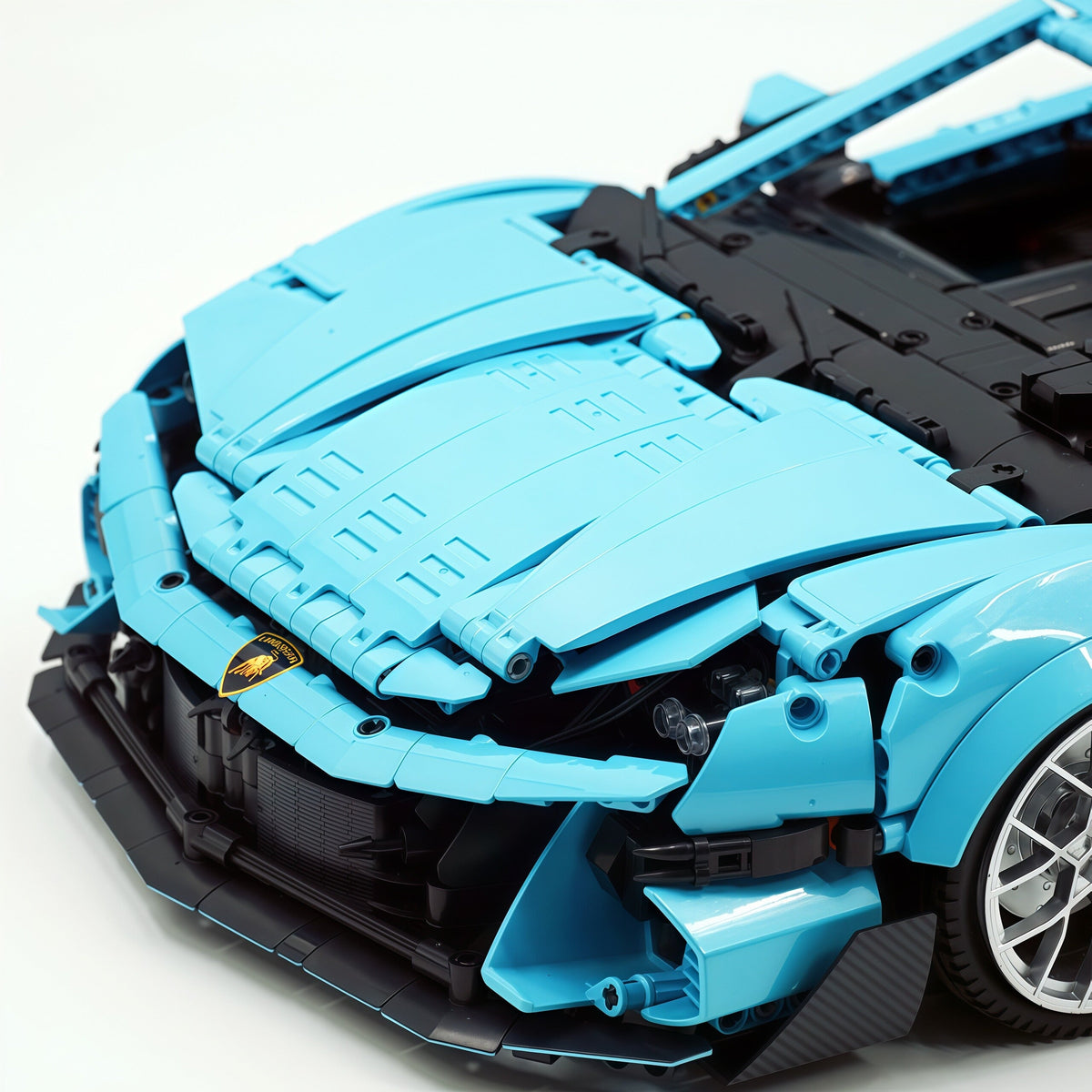 Trilumity Building Block Set: 1:8 Italian Bull | Full-Function RC Sant'Agata Supercar | Uv Sky Blue Custom Edition (3601-Piece)