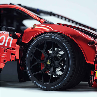 Trilumity Building Block Set: 1: 8 The Ultimate Italian Track-Only V12 Hypercar, Mirror Red Plated Limited Edition (4100+Piece)