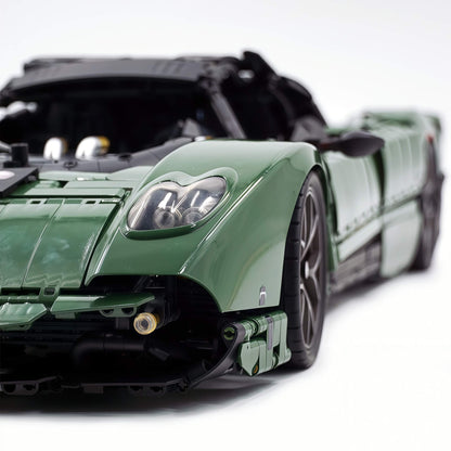 Trilumity Building Block Set: 1:8 Pagani Utopia Custom Avocado Green Paint – The Ultimate V12 Italian Hypercar (4688-Piece)