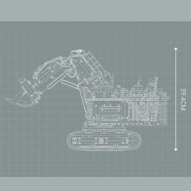 Mould King MOC Motorized Building Block Set: Liebherr R9800 Excavator, Model K17048