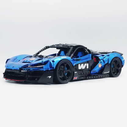 Trilumity Motorized Building Block Set: 1:8 The Ultimate British Woking Hypercar | Electric Sapphire Blue Custom Edition | Shipped in Original Gift
