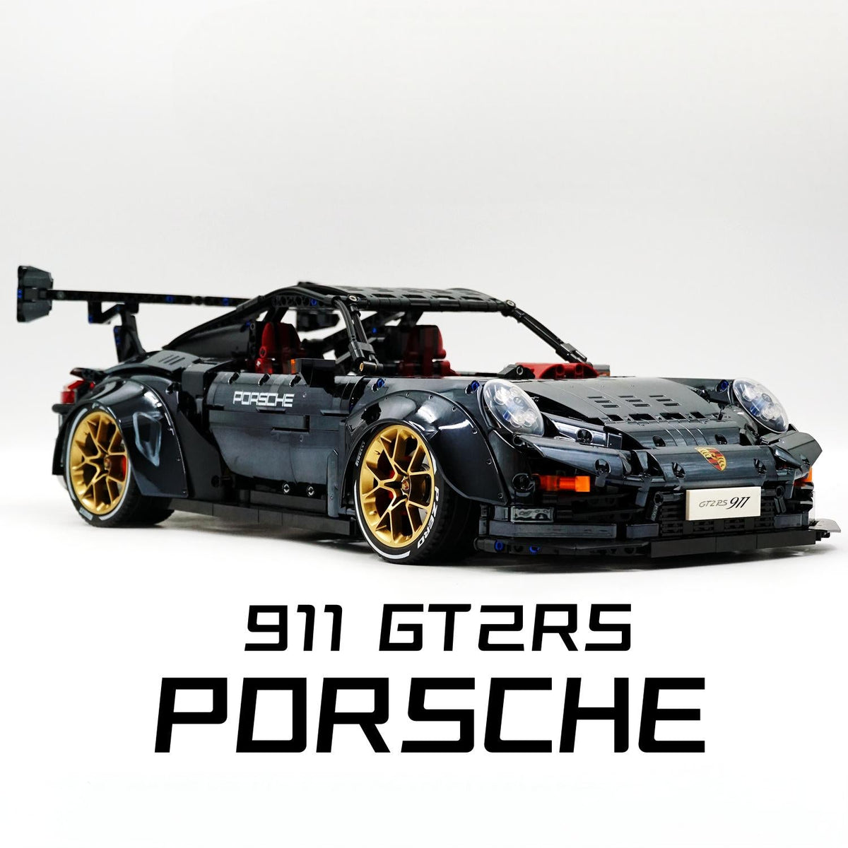 Trilumity Motorized Building Block Set: 1: 8 Porsche Gt2 RS, Limited Mirror Electroplated Edition (3389-Piece)