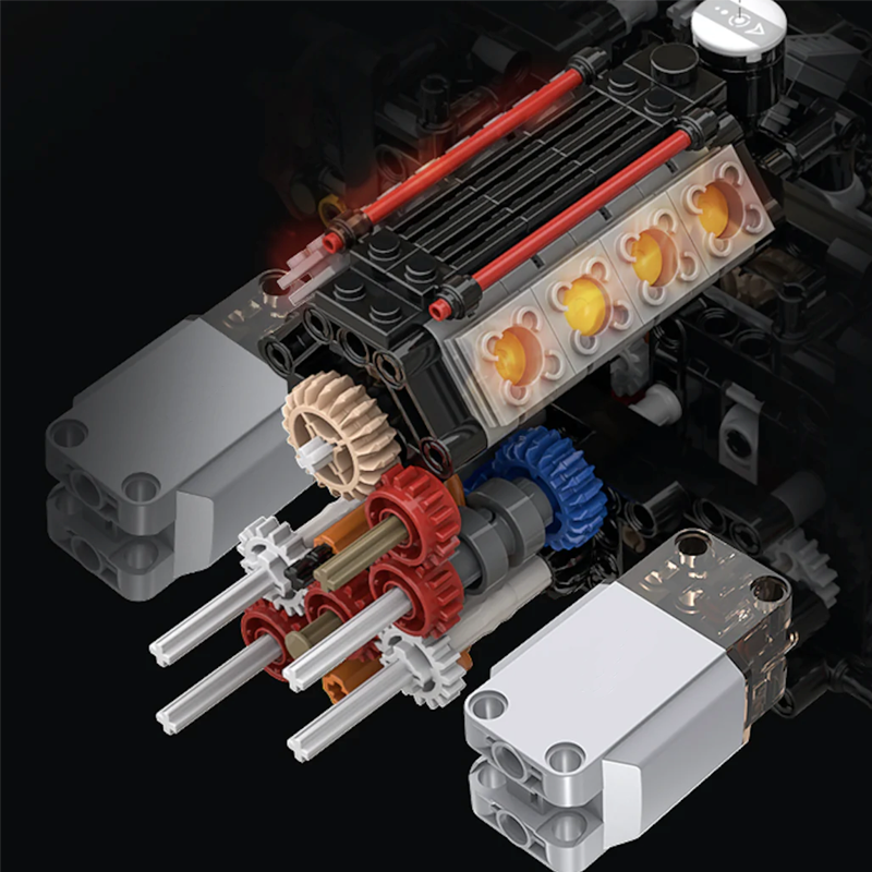 Trilumity Motorized Building Block Set: 1:8 The Ultimate Maranello V8 GT Supercar, The Ultimate Collectible (3187-Piece)