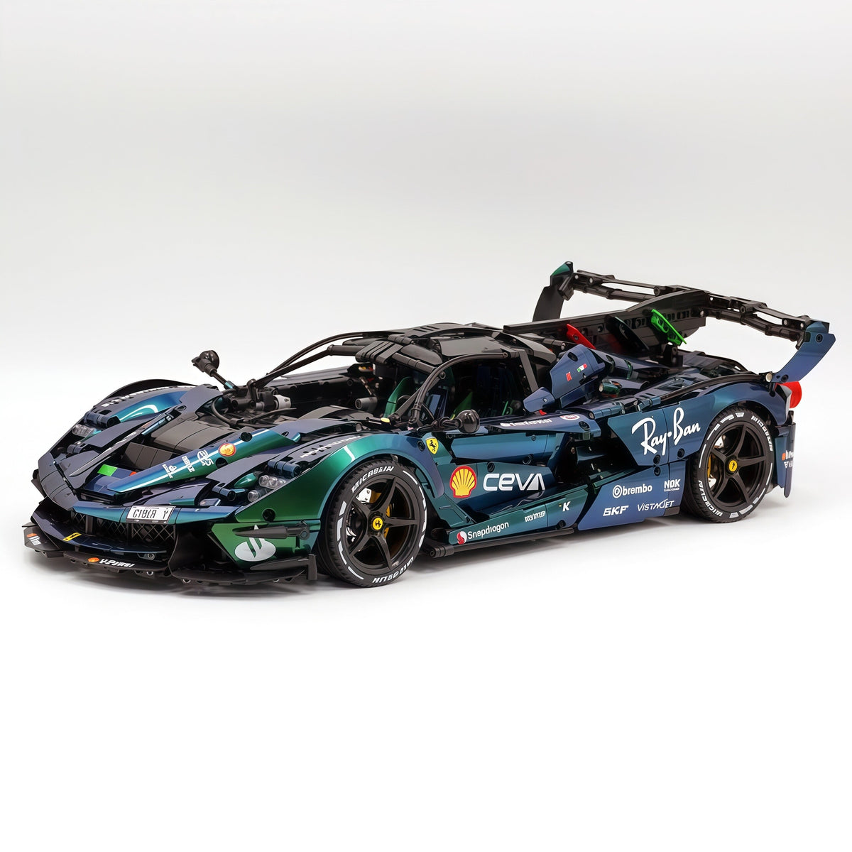 Trilumity Motorized Building Block Set: 1:8 The Ultimate Italian Hybrid Hypercar Evo | Chameleon Metallic Paint Italian Flagship (4058+-Piece)