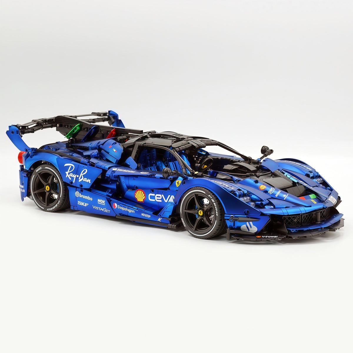 Trilumity Motorized Building Block Set: 1:8 The Ultimate Italian Hybrid Hypercar Evo | Matte Sapphire Blue Custom Edition (4058Piece)