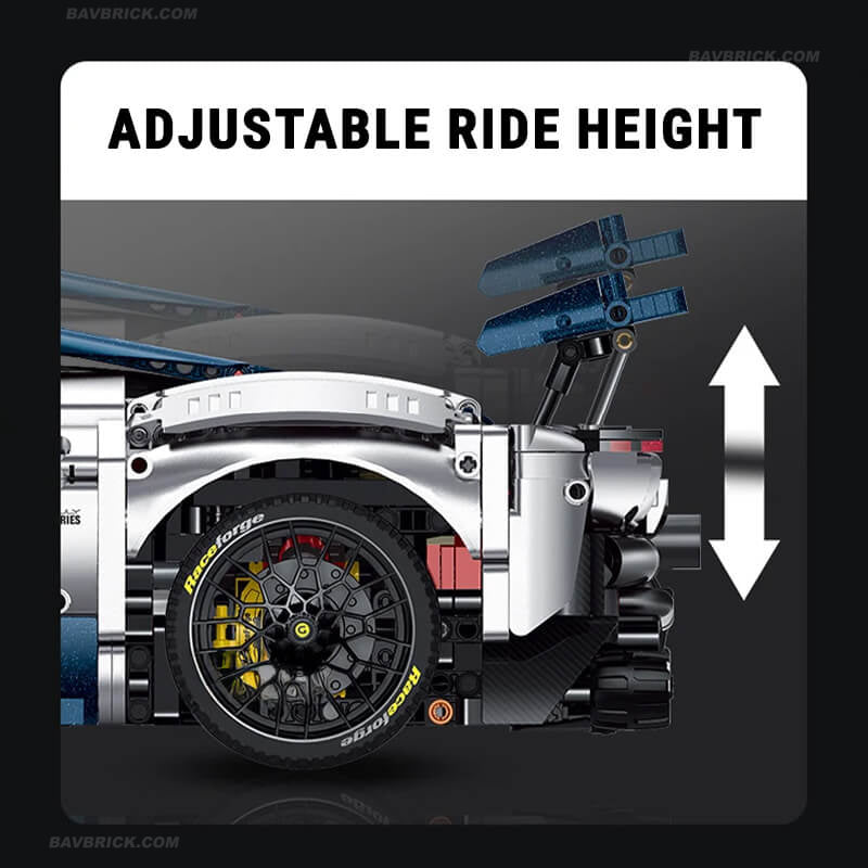 Trilumity Building Block Set: 1:8 The Ultimate 2025 Hybrid Hypercar | Remote Controlled V6 Prancing Horse Hypercar | Silver Limited Edition