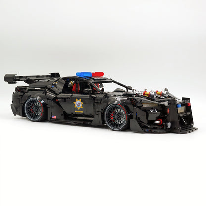 Trilumity Building Block Set: 1:8 American Muscle Police Car Pearlescent Black Limited Edition | The Ultimate RC Collector’s Item (3975-Piece)